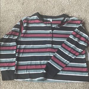 RVCA LONG SLEEVE STRIPED TOP
